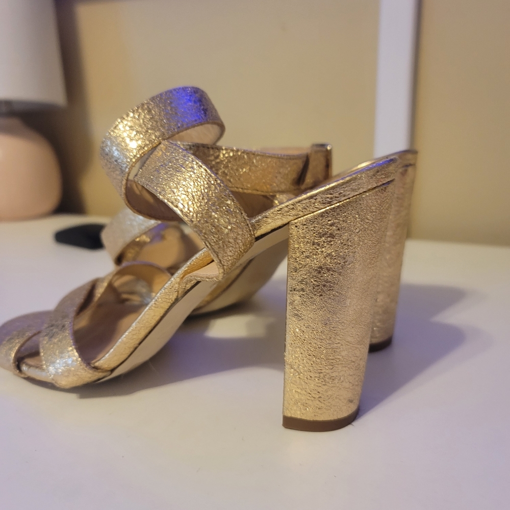 JCrew Gold Strappy Heels